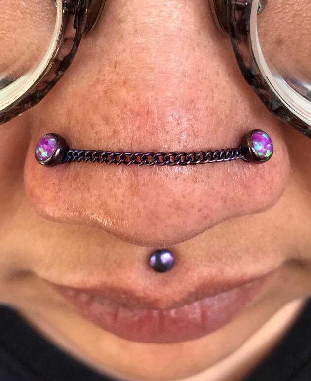Paired nostril with chain